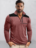 Lässiges strukturiertes Colorblock-Poloshirt