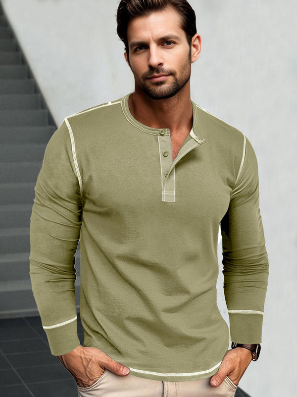 Stilvolles weiches Alltags-Henley-Shirt
