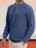 Bequemes vielseitiges Waffel-Henley-Shirt