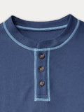 Bequemes vielseitiges Waffel-Henley-Shirt