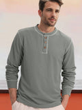 Bequemes vielseitiges Waffel-Henley-Shirt