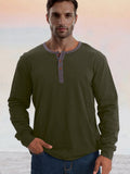 Klassisches weiches Henley-Shirt aus 100 % Baumwolle