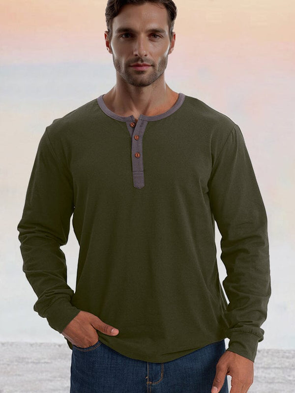 Klassisches weiches Henley-Shirt aus 100 % Baumwolle