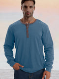 Klassisches weiches Henley-Shirt aus 100 % Baumwolle