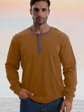 Klassisches weiches Henley-Shirt aus 100 % Baumwolle