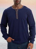 Klassisches weiches Henley-Shirt aus 100 % Baumwolle