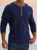Klassisches weiches Henley-Shirt aus 100 % Baumwolle