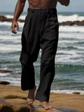 Minimalistische Straight-Leg-Hose aus Baumwoll-Leinen