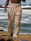 Minimalistische Straight-Leg-Hose aus Baumwoll-Leinen
