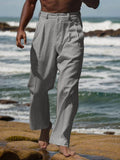 Minimalistische Straight-Leg-Hose aus Baumwoll-Leinen