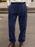Stylische Cord-Jogginghose mit seitlichem Paisley-Muster