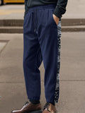 Stylische Cord-Jogginghose mit seitlichem Paisley-Muster
