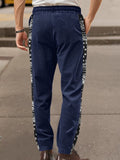 Stylische Cord-Jogginghose mit seitlichem Paisley-Muster