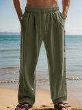 Leinen-Mix Straight-Leg-Hose