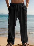 Leinen-Mix Straight-Leg-Hose