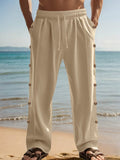 Leinen-Mix Straight-Leg-Hose