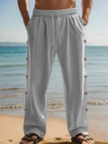 Leinen-Mix Straight-Leg-Hose