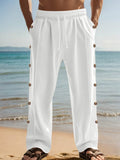 Leinen-Mix Straight-Leg-Hose