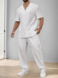 Vielseitiges Set aus Hemd und Hose mit Streifenstruktur