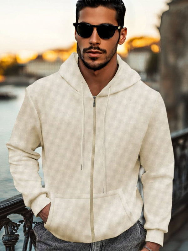 Lässige Waffelstrick-Jacke im Regular Fit