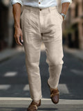Essential Regular Fit Baumwoll-Leinen-Hose