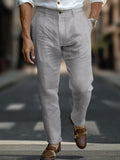 Essential Regular Fit Baumwoll-Leinen-Hose