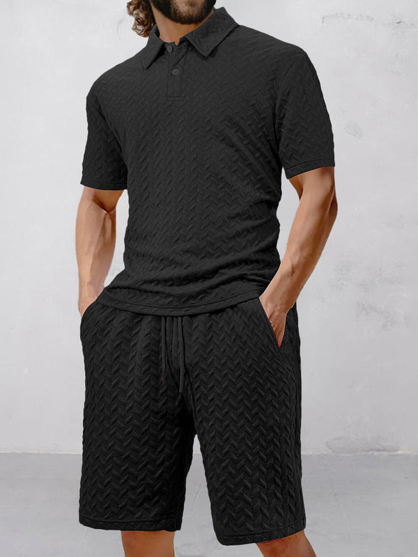 Lässiges Set mit Jacquard-Struktur