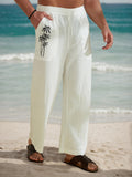 Relaxed Fit Kokosnussbaum-Print Hose