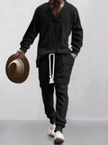 Athleisure Jacquard-Set mit Zopfmuster