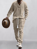 Athleisure Jacquard-Set mit Zopfmuster