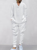Athleisure Jacquard-Set mit Zopfmuster