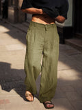 Bequeme Baumwollhose mit geradem Bein