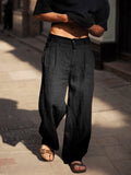 Bequeme Baumwollhose mit geradem Bein