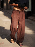 Bequeme Baumwollhose mit geradem Bein