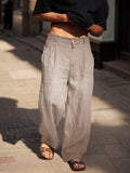 Bequeme Baumwollhose mit geradem Bein