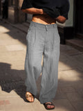 Bequeme Baumwollhose mit geradem Bein