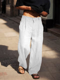 Bequeme Baumwollhose mit geradem Bein