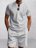 Locker sitzendes 2-teiliges Athleisure-Set aus Waffelstrick