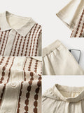 Lässiges Jacquard Strick 2-Teiler Set