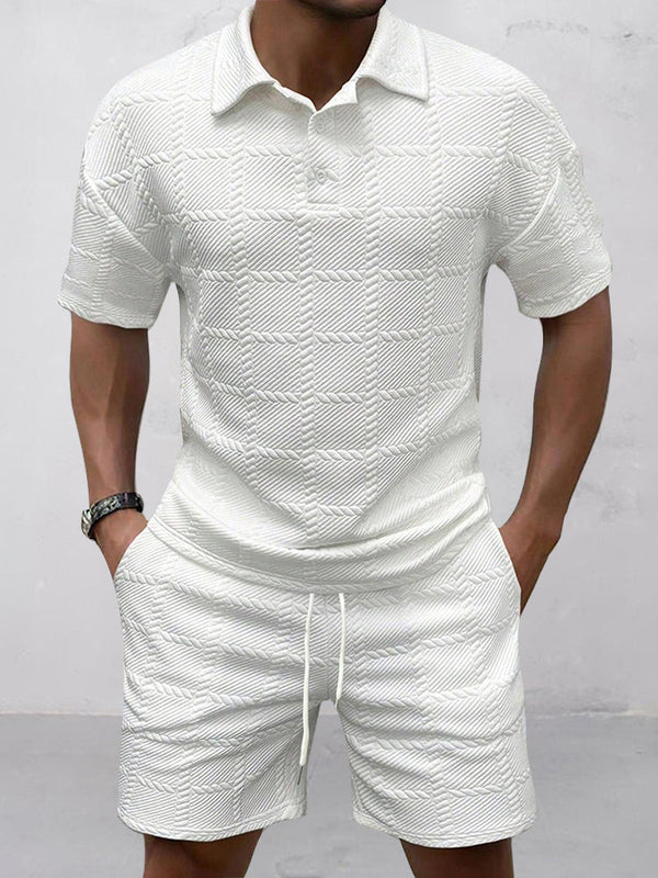 Smart Casual Set mit Jacquard Struktur