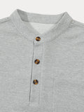 Casual Bequemes Waffelstrick Henley Shirt