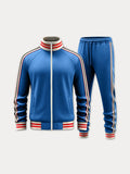 Sportliches Jacken- und Hosen-Set mit Kontraststreifen