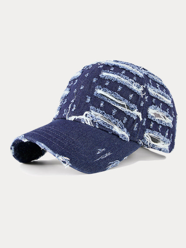 Trendige Destroyed Torn Denim-Mütze