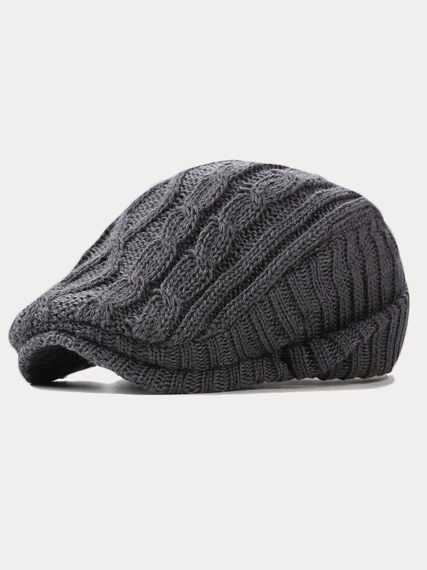 Vielseitige Retro-Strickbaskenmütze