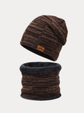 Thermisches Fleece-Halswärmer & Strickmütze Set