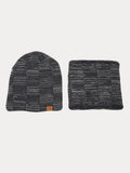 Thermisches Fleece-Halswärmer & Strickmütze Set