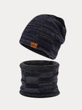Thermisches Fleece-Halswärmer & Strickmütze Set