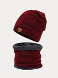 Thermisches Fleece-Halswärmer & Strickmütze Set