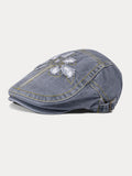 Einzigartiger Gewaschener Destroyed Denim-Beret