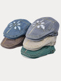 Einzigartiger Gewaschener Destroyed Denim-Beret